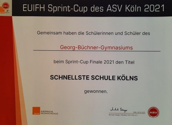 Das Georg-Büchner-Gymnasium ist die schnellste Schule Kölns!